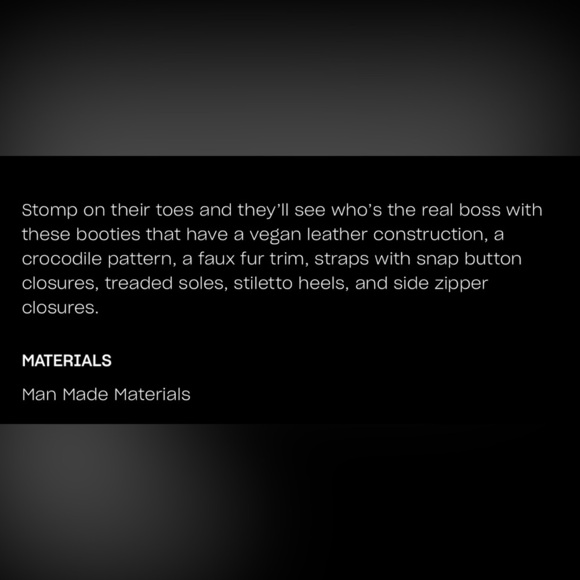 NIB Dolls Kill Current Mood Call The Shots Vegan Croc-Embossed Heeled Boots Blk - Picture 11 of 15